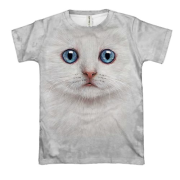 3D футболка Белый котенок