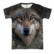 3D футболка з мордою вовка