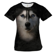 Жіноча 3D футболка Хаскі