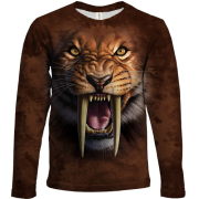 Дитячий 3D лонгслів з шаблезубим тигром