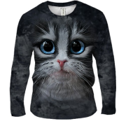 Мужской 3D лонгслив Кошачья мордочка