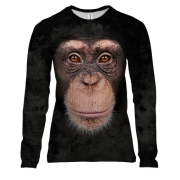 Женский 3D лонгслив с шимпанзе