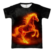 3D футболка Вогняний кінь