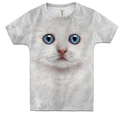 Детская 3D футболка Белый котенок