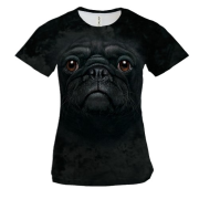 Жіноча 3D футболка з мордою мопса