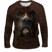 Чоловічий 3D лонгслів з мордою Боксера