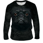 Чоловічий 3D лонгслів з мордою мопса