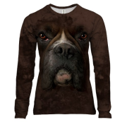 Жіночий 3D лонгслів з мордою Боксера