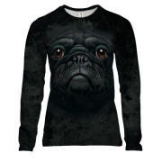 Жіночий 3D лонгслів з мордою мопса