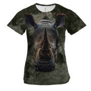 Жіноча 3D футболка з мордою носорога