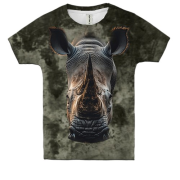Детская 3D футболка с мордой носорога