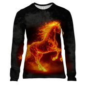 Жіночий 3D лонгслів Вогняний кінь