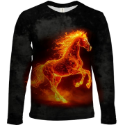 Дитячий 3D лонгслів Вогняний кінь