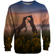 3D світшот з конями на полі