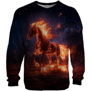 3D світшот Кінь з полум'я