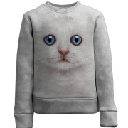 Дитячий 3D світшот Біле кошеня