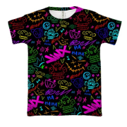 3D футболка LoL - Arcane, Neon Logo