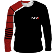 Мужской 3D лонгслив Mass Effect, N7 logo
