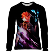 Женский 3D лонгслив Тарталья - Genshin Impact neon