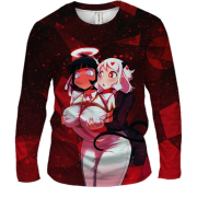 Мужской 3D лонгслив Helltaker - Azazel X Modeus