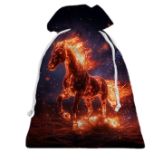 3D Подарунковий мішечок Кінь з полум'я