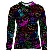 Жіночий 3D лонгслів LoL - Arcane, Neon Logo