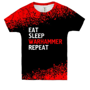 Детская 3D футболка Eat Sleep Warhammer Repeat