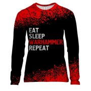 Женский 3D лонгслив Eat Sleep Warhammer Repeat