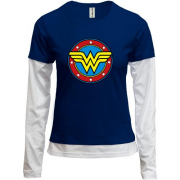 Комбинированный лонгслив с логотипом Wonder Woman