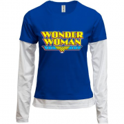 Жіночий лонгслів Комбі с надписью Wonder Woman