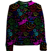 Дитячий 3D світшот LoL - Arcane, Neon Logo