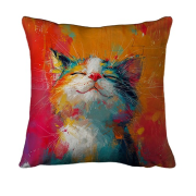 3D подушка Счастливый Кот в цветных красках