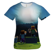 Женская 3D футболка Minecraft Anniversary