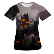 Женская 3D футболка Minecraft - The Creaking