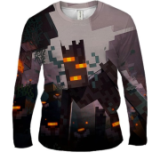 Мужской 3D лонгслив Minecraft - The Creaking
