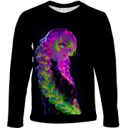 Дитячий 3D лонгслів Mitsuri Kanroji, neon