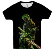 Дитяча 3D футболка Roronoa Zoro, neon