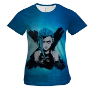 Жіноча 3D футболка Jinx, blue aesthetic