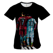 Жіноча 3D футболка Cristiano Ronaldo x Lionel Messi