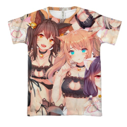 3D футболка Дівчата в бікіні, Аніме