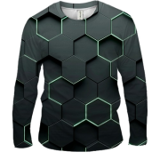 Чоловічий 3D лонгслів Honeycomb Hexagons