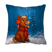 3D подушка Маленька конячка та сніг