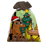 3D Подарунковий мішечок Новорічна конячка - this is fine