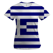 Женская 3D футболка с флагом Греции