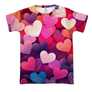 3D футболка Colorful Love hearts