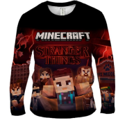 Мужской 3D лонгслив Stranger Things x Minecraft