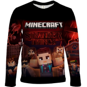Детский 3D лонгслив Stranger Things x Minecraft