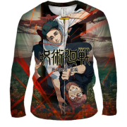 Мужской 3D лонгслив Магическая битва - Юджи и Юта