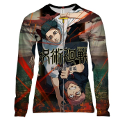 Женский 3D лонгслив Магическая битва - Юджи и Юта