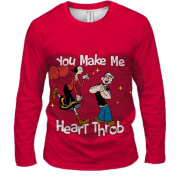 Чоловічий 3D лонгслів Olive Oyl - Popeye, Love hearts